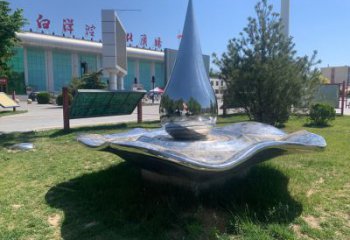 不銹鋼水滴雕塑，鏡面不銹鋼水滴景觀擺件