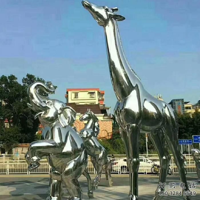 長(zhǎng)頸鹿雕塑廠家  光面拋光系列 不銹鋼長(zhǎng)頸鹿雕塑加工商