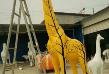 彩繪長(zhǎng)頸鹿雕塑廠(chǎng)家 花樣自由配置 不銹鋼動(dòng)物小品