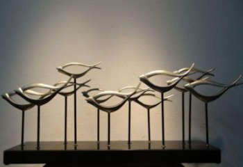 抽象魚(yú)雕塑廠(chǎng)家 幾何動(dòng)物雕塑 幾何魚(yú)雕塑制作廠(chǎng)家