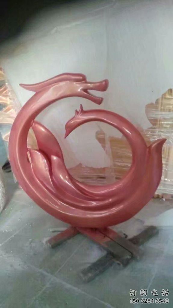 龍鳳雕塑廠(chǎng)家 景觀(guān)小品 不銹鋼龍鳳雕塑工廠(chǎng)