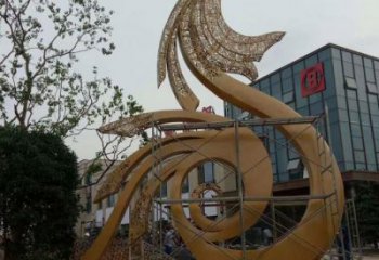 龍吐珠雕塑廠家，現(xiàn)代工藝設(shè)計 不銹鋼龍吐珠雕塑園景
