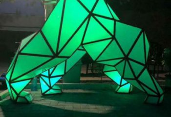 燈光北極熊雕塑廠(chǎng)家 提供不銹鋼北極熊雕塑