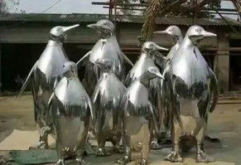 企鵝雕塑廠家 鏡面動(dòng)物 不銹鋼鏡面企鵝雕塑制作