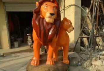 彩繪獅子雕塑廠(chǎng)家 動(dòng)物景觀 公園獅子雕塑擺件