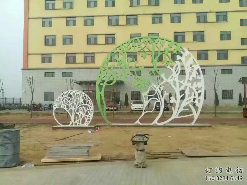 剪紙樹(shù)雕塑廠家 園林剪紙不銹鋼雕塑