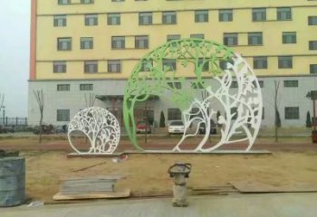 剪紙樹(shù)雕塑廠(chǎng)家 園林剪紙不銹鋼雕塑