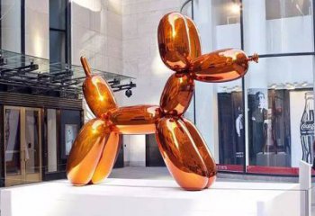 氣球狗雕塑廠家 電鍍不銹鋼動(dòng)物雕塑