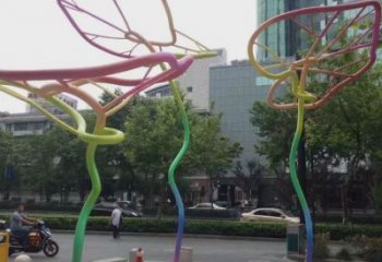 荷葉雕塑 鏤空漸變?cè)?不銹鋼鏤空荷葉雕塑廠家