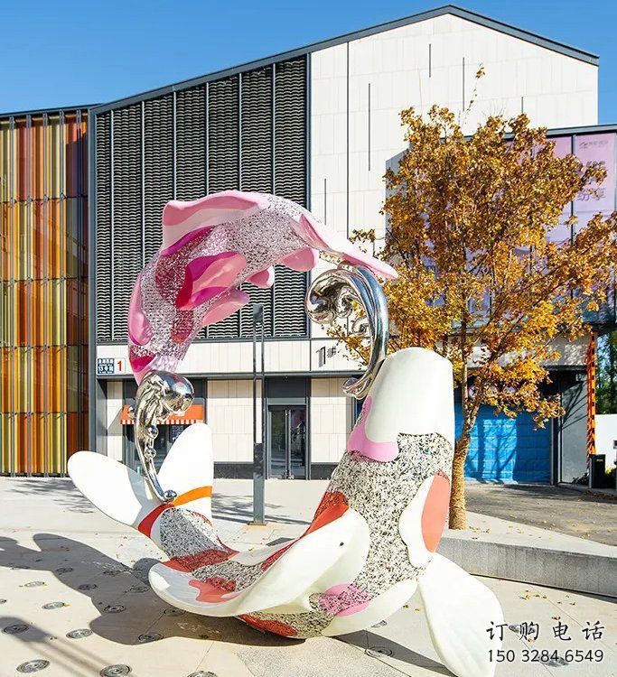 鯉魚躍龍門雕塑 鏤空噴漆動(dòng)物雕塑 庭院海洋魚雕塑