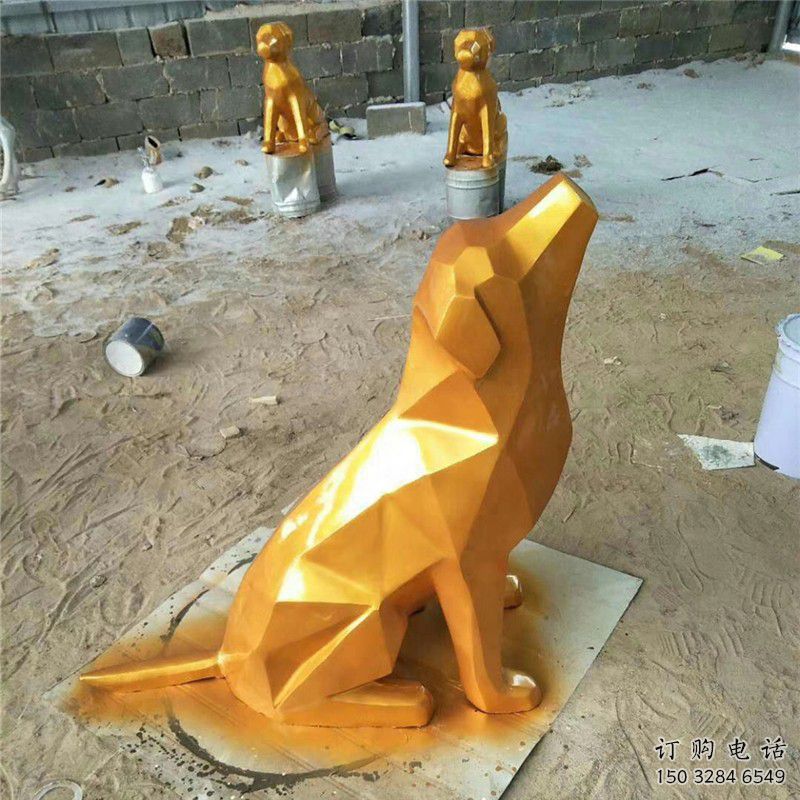 狼雕塑 幾何切面動(dòng)物小品 戶外不銹鋼噴漆狼雕塑廠家 狼雕塑 幾何切面動(dòng)物小品 戶外不銹鋼噴漆狼雕塑廠家