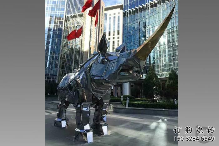 抽象犀牛雕塑廠家 創(chuàng)意室內擺件 玄關現(xiàn)代犀牛雕塑