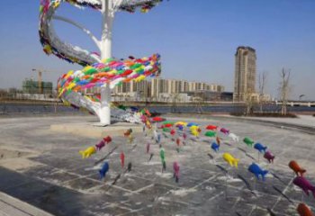 公園魚雕塑廠家 中式烤漆小品 風(fēng)景區(qū)抽象魚雕塑