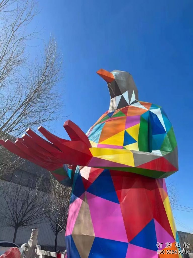 住宅小區(qū)飛鳥雕塑廠家 現(xiàn)代廣場小品 公園噴漆飛鳥雕塑