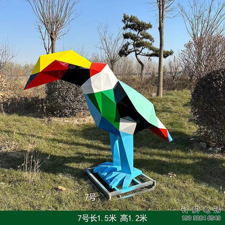 庭院飛鳥(niǎo)雕塑廠家 歐式仿真擺件 戶外噴漆飛鳥(niǎo)雕塑