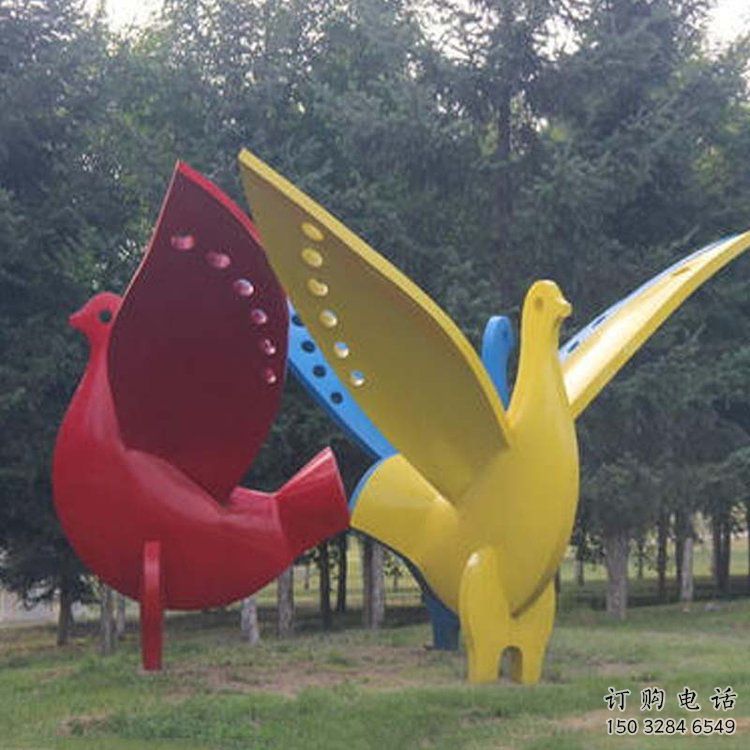 住宅小區(qū)飛鴿雕塑廠家 現(xiàn)代廣場(chǎng)小品 公園噴漆飛鴿雕塑