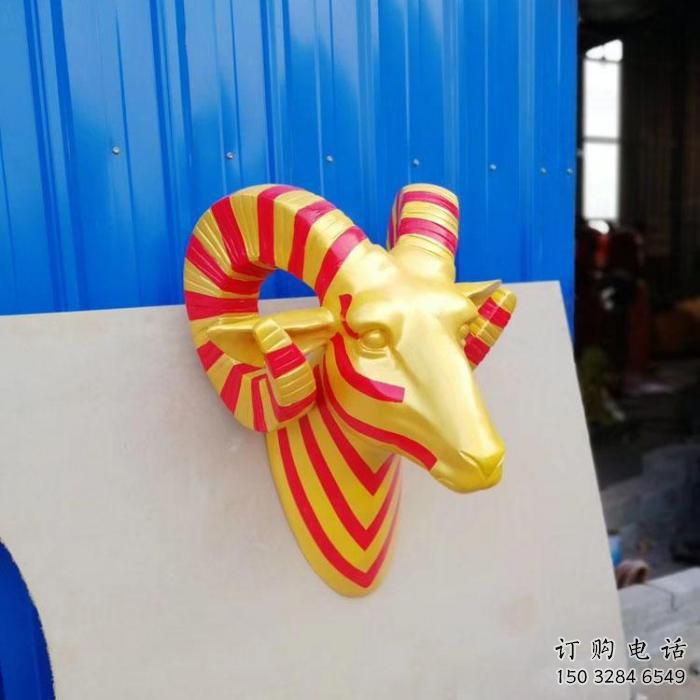 仿真牛角雕塑廠(chǎng)家 大型抽象擺件 公園噴漆牛角雕塑