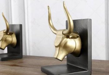 切面牛頭雕塑廠(chǎng)家 現(xiàn)代抽象擺件 商場(chǎng)幾何牛頭雕塑