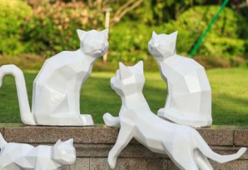 公園貓咪雕塑廠(chǎng)家 中式烤漆小品 風(fēng)景區(qū)抽象貓咪雕塑