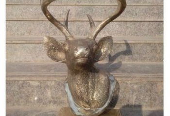 風景區(qū)鹿頭雕塑廠家 中式室內(nèi)擺件 戶外仿古鹿頭雕塑