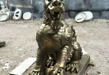 步行街麒麟雕塑廠家 創(chuàng)意仿真擺件 草地戶(hù)外麒麟雕塑
