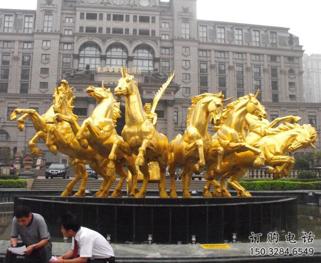 大門口金馬雕塑廠家 歐式賓館擺件 風景區(qū)仿古金馬雕塑