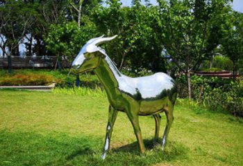 鏡面小羊雕塑廠家 現代公園擺件 游樂場異形小羊雕塑