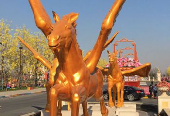 戶(hù)外金馬雕塑廠家 歐式創(chuàng)意小品 酒店拉絲金馬雕塑
