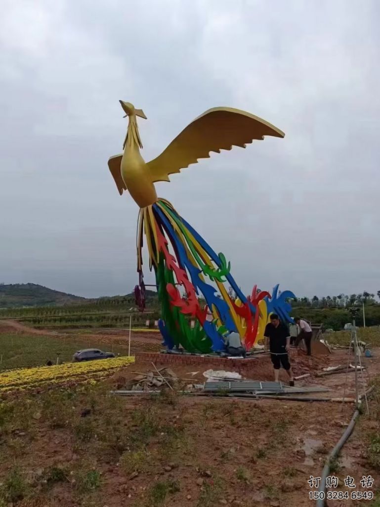 噴漆龍鳳呈祥雕塑廠家 卡通廣場小品