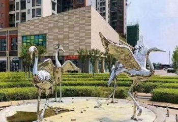 賓館仙鶴雕塑廠家 歐式仿真小品 戶(hù)外現(xiàn)代仙鶴雕塑