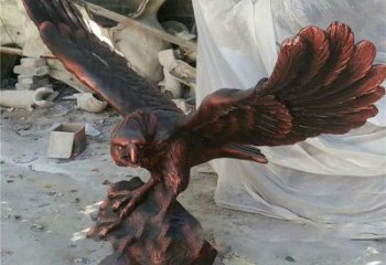 噴漆老鷹雕塑廠家 戶外廣場(chǎng)小品 草地仿真老鷹雕塑