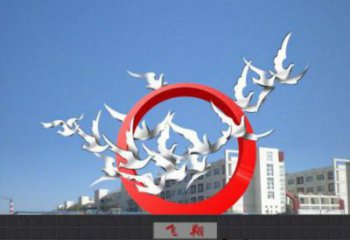 戶外和平鴿雕塑廠家 公園廣場小品 大型拉絲和平鴿雕塑