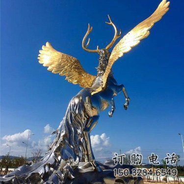 戶外馬鹿雕塑廠家 中式室內(nèi)小品 大型鏡面馬鹿雕塑