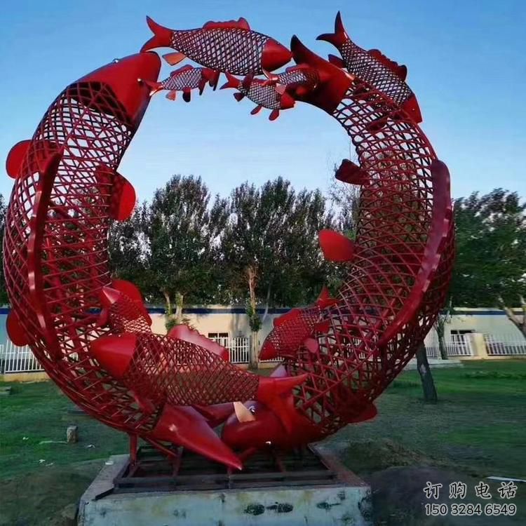 鏤空魚(yú)跨環(huán)雕塑廠家 現(xiàn)代抽象擺件 戶外切面魚(yú)跨環(huán)雕塑 鏤空魚(yú)跨環(huán)雕塑廠家 現(xiàn)代抽象擺件 戶外切面魚(yú)跨環(huán)雕塑