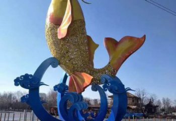 拉絲魚跨環(huán)雕塑廠家 大型剪影擺件 游樂場異形魚跨環(huán)雕塑