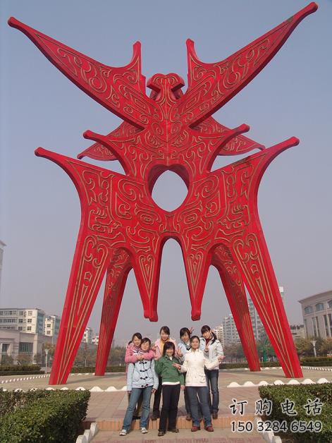 歐式甲骨文雕塑廠家 抽象公園擺件 體育場(chǎng)不銹鋼甲骨文雕塑