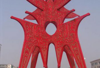 歐式甲骨文雕塑廠家 抽象公園擺件 體育場(chǎng)不銹鋼甲骨文雕塑