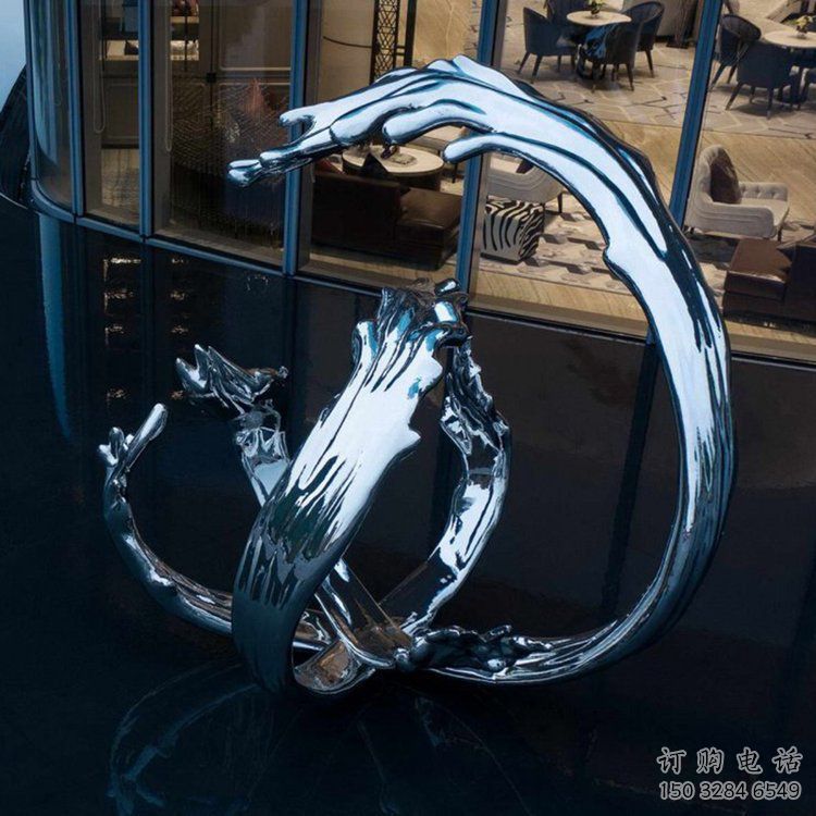 仿古l浪花雕塑廠(chǎng)家 廣場(chǎng)抽象小品 房地產(chǎn)不銹鋼浪花雕塑