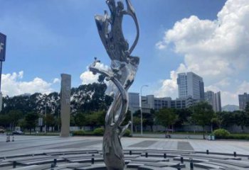 鏡面波浪雕塑廠(chǎng)家 現(xiàn)代街頭小品 歐式不銹鋼波浪雕塑生產(chǎn)