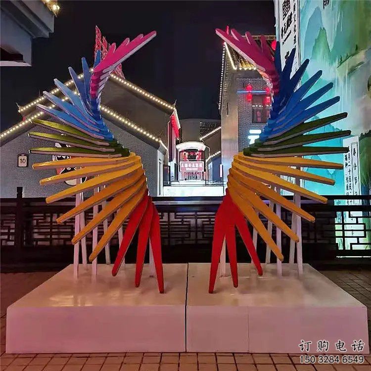 歐式鳳尾雕塑廠家 抽象擺件 烤漆不銹鋼鳳尾雕塑生產(chǎn)