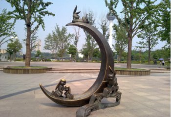 中式月亮雕塑廠家 現(xiàn)代廣場(chǎng)小品 游樂場(chǎng)不銹鋼月亮雕塑生產(chǎn)