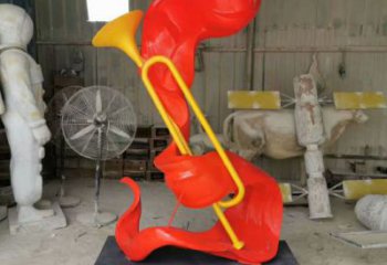 廣場號角雕塑廠家 黨建小品 烤漆不銹鋼號角雕塑生產(chǎn)