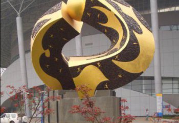 公園環(huán)形雕塑廠家 戶外擺件 烤漆不銹鋼環(huán)形雕塑生產