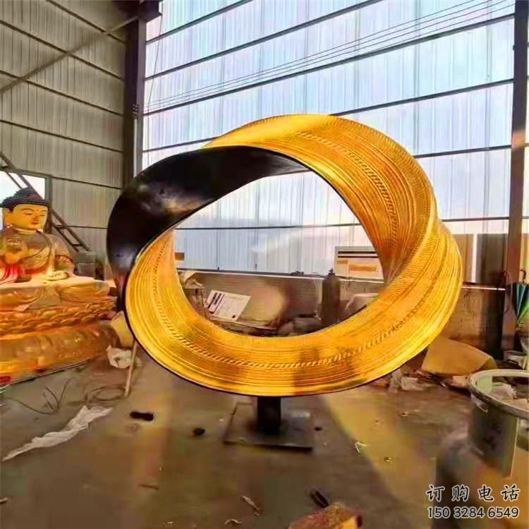 鍍金圓圈雕塑廠家 廣場擺件 大型不銹鋼圓圈雕塑生產(chǎn)