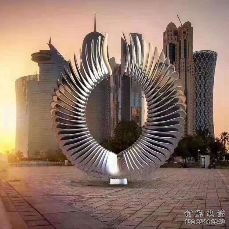 中式圓圈雕塑廠家 啞光小品 游樂(lè)場(chǎng)不銹鋼圓圈雕塑制作