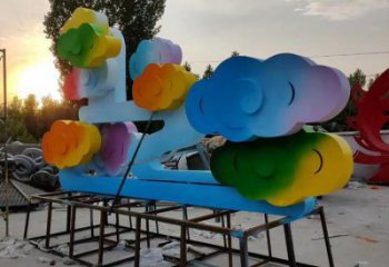 烤漆云彩雕塑廠家 創(chuàng)意小品 戶外不銹鋼云彩雕塑生產
