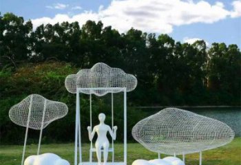 公園云梯雕塑廠家 戶外擺件 鏤空不銹鋼云梯雕塑價(jià)格