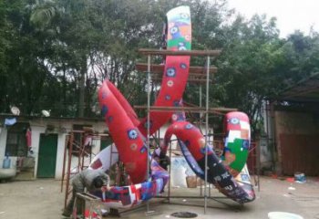 步行街彩帶雕塑廠家 游樂(lè)場(chǎng)小品 大型不銹鋼彩帶雕塑生產(chǎn)