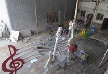 大型商場(chǎng)音符雕塑廠家 現(xiàn)代擺件 烤漆不銹鋼音符雕塑生產(chǎn)