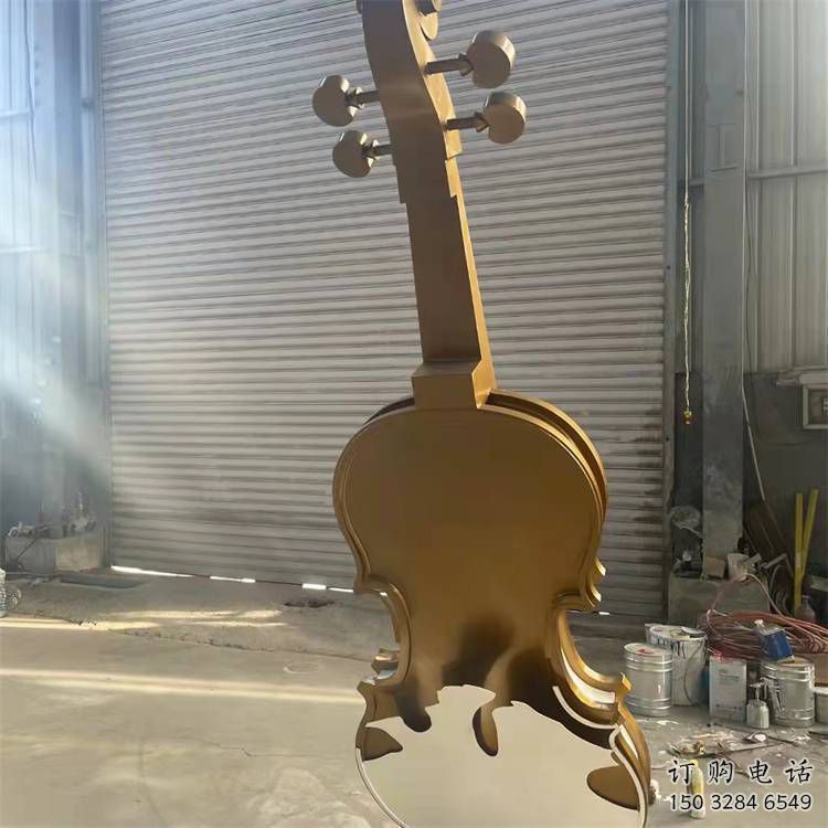 幾何吉他雕塑廠家 現(xiàn)代小品 創(chuàng)意不銹鋼吉他雕塑制作